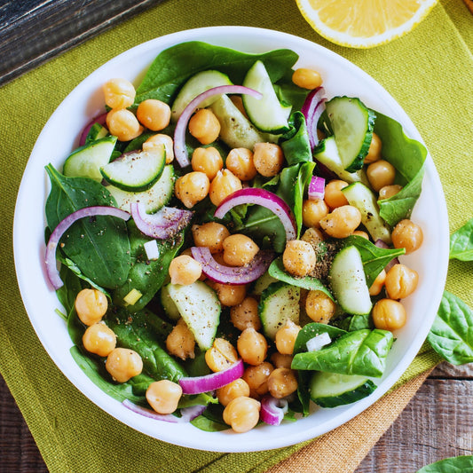 Chickpea and Spinach Salad made with Rallis Olive Oil