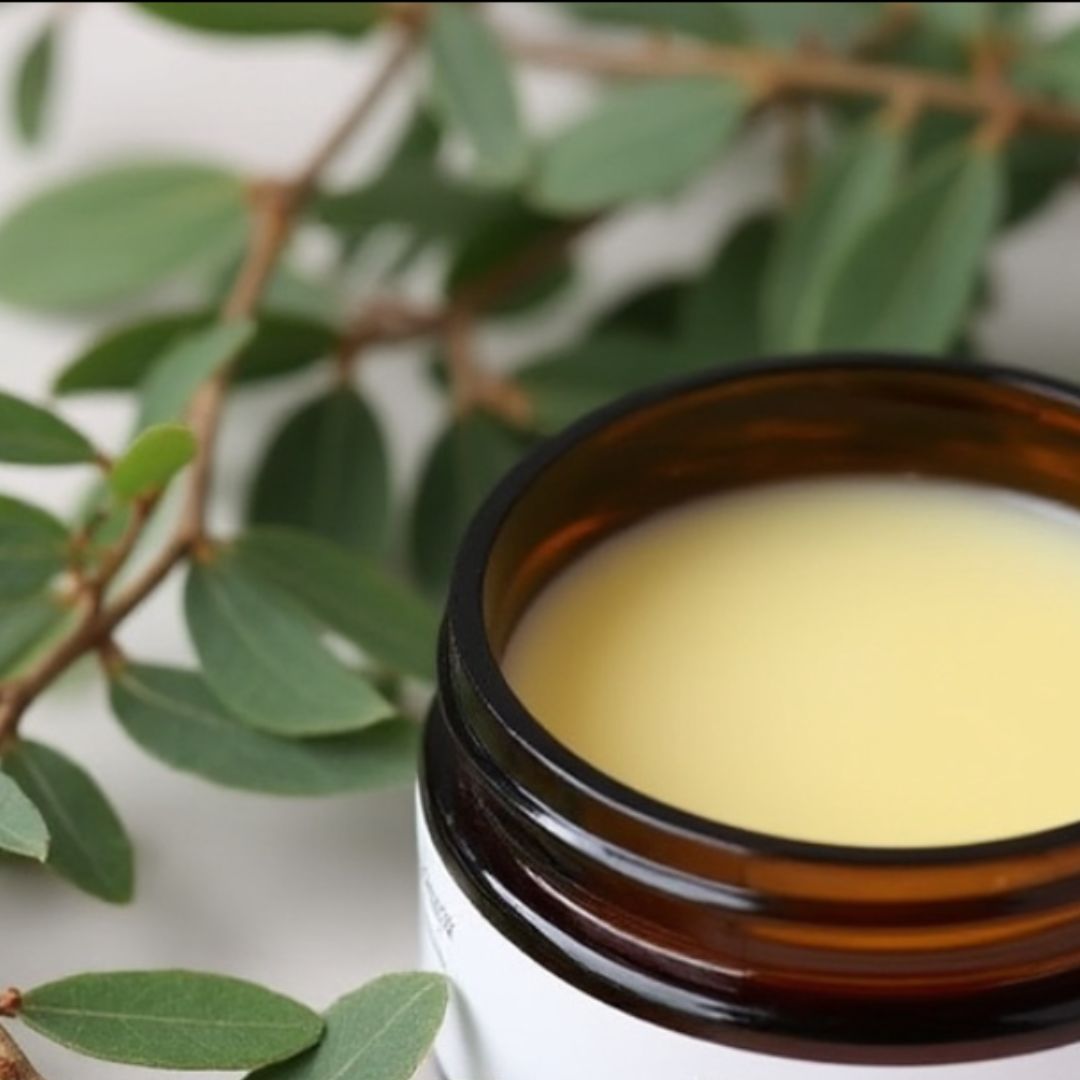 Olive Farmacy's Chest Rub in Amber 2 oz jar.