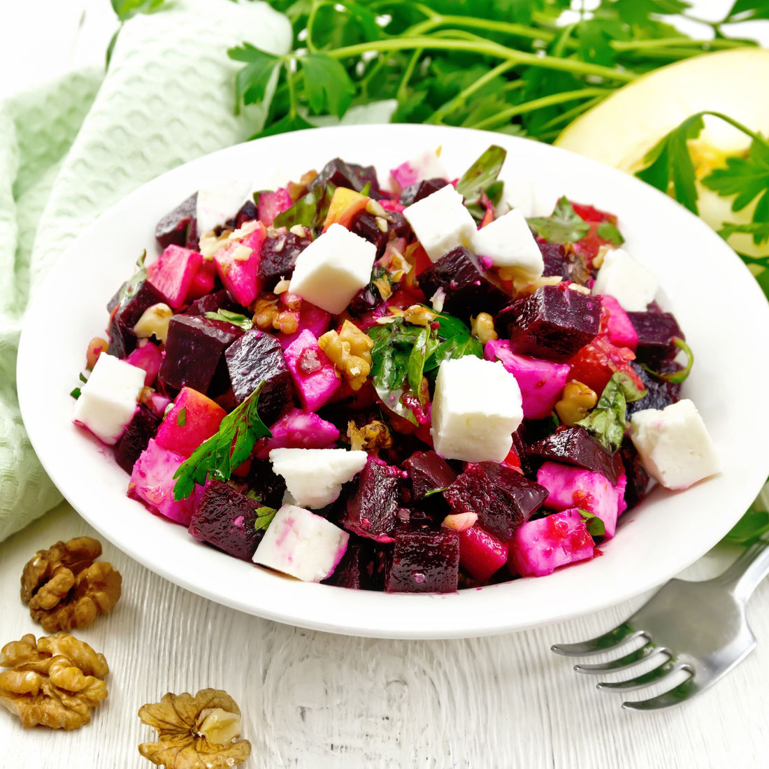 Mediterreanean Beet Salad made with Rallis Olive Oil