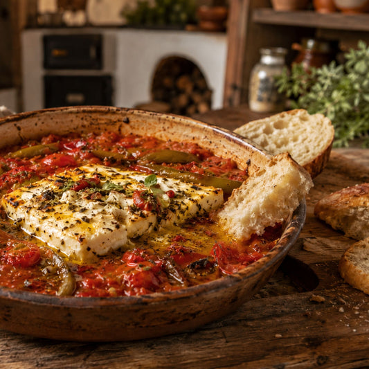 Greek Bouyardi - Olive Oil Tomatoes, Green Peppers & Feta