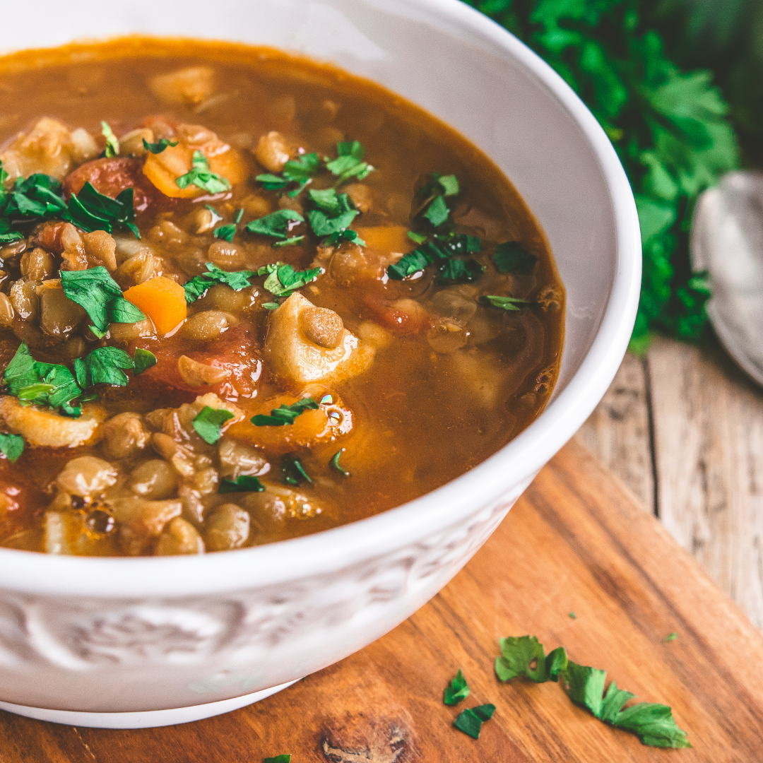 Greek Lentil Soup (Fakes) Made with Rallis Ice Pressed® Olive Oil 