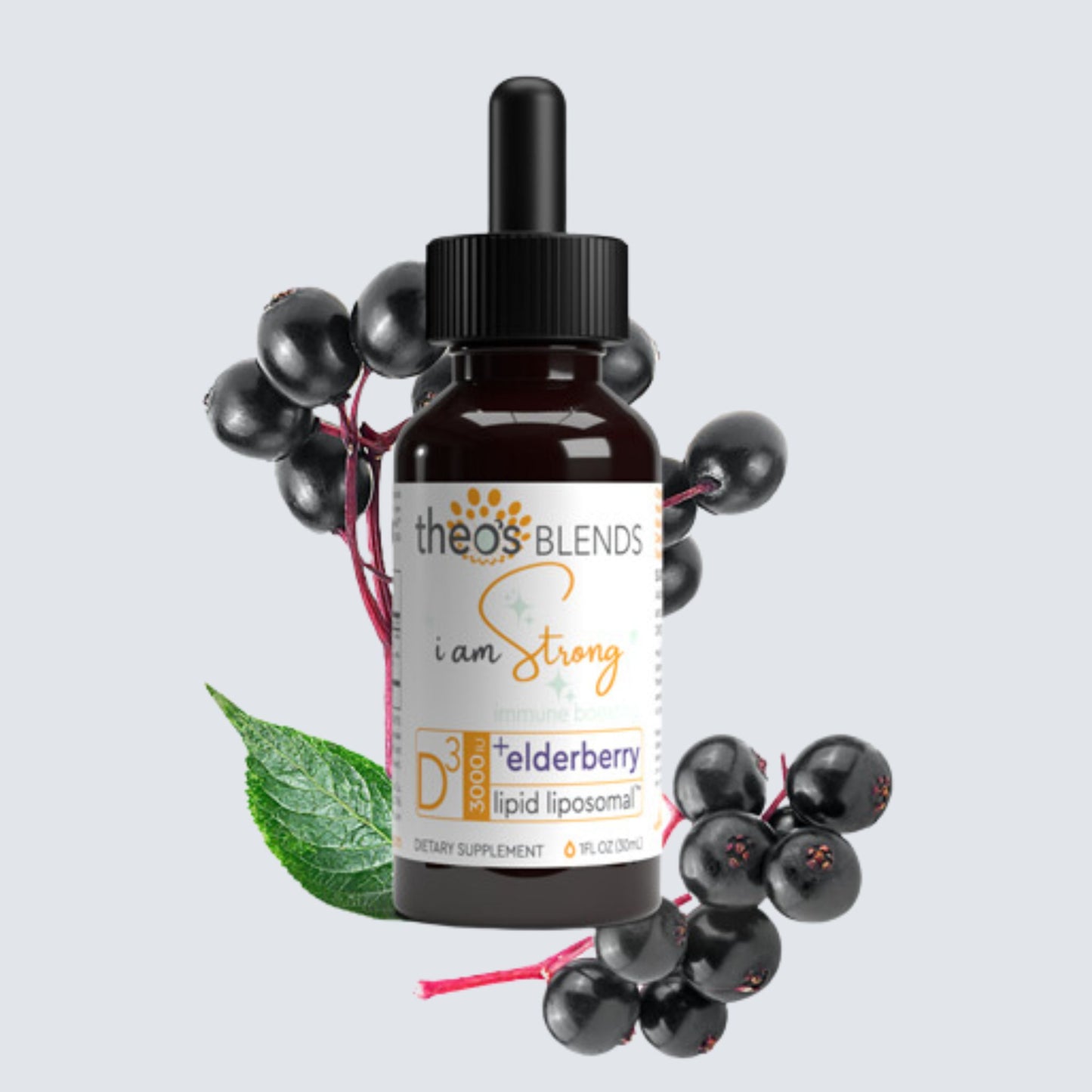 Theo's Blends VITAMIN D3  Liposomal with Elderberry Liquid Supplement